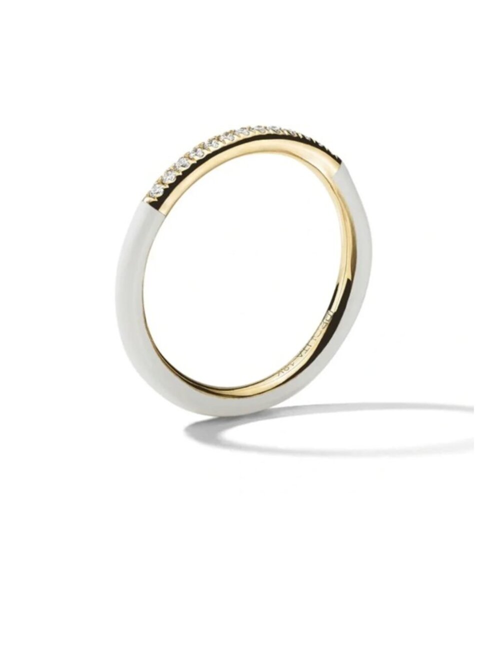 Ippolita Ceramic Ring In 18k Gold With Diamonds sz 7.5